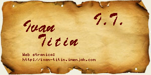 Ivan Titin vizit kartica